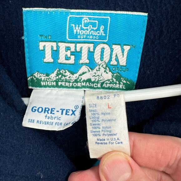 Vintage Woolrich Teton Gore-Tex Fleece Lined Anorak Jacket Women's L Blue - Picture 8 of 10